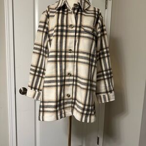Oversized Plaid Button-Up Shacket